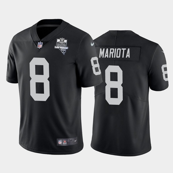 Men's Las Vegas Raiders #8 Marcus Mariota Black NFL 2020 Inaugural Season Vapor Limited Stitched Jersey